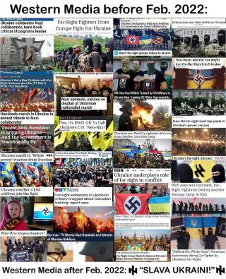 Figure 1: Newspaper headlines about Ukrainian Nazis